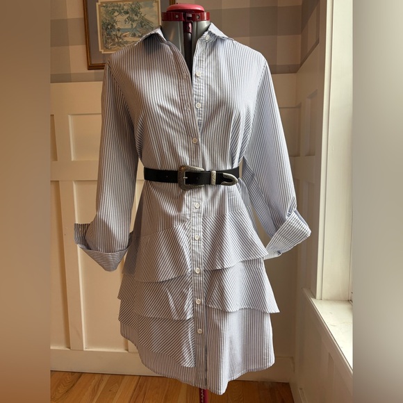 Hope And Harlow Other - Hope and Harlow Cotton Blue and White Striped Shirtdress Size Large